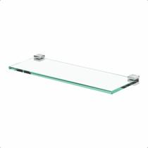 Prateleira Porta Shampoo Suporte Vidro Para Banheiro Fenda Metal Alto Brilho Troia