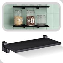 Prateleira Preta 20X40cm Parede Suspensa Suporte Decoração