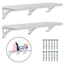 Prateleira Pvc Multiuso Com Suporte Branca 60X20Cm Kit 02 Un Prateleira Pvc Multiuso Com Suporte Branca 60X20Cm Kit 02 Un