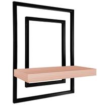 Prateleira Quadro Nicho de Parede Decorativo Torun em Aço e MDF - Preta e Jade Prateleira Quadro Nicho de Parede Decorativo Torun em Aço e MDF - Preta e Jade
