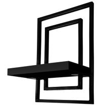 Prateleira Quadro Nicho de Parede Decorativo Torun em Aço e MDP - Preta Prateleira Quadro Nicho de Parede Decorativo Torun em Aço e MDP - Preta