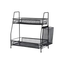 Prateleira Rack Organizadora Dupla Com Suporte Lateral Multiuso Desmontável Balcão Banheiro Cozinha