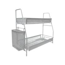 Prateleira Rack Organizadora Dupla Com Suporte Lateral Multiuso Desmontável Balcão Banheiro Cozinha