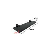 Prateleira Retangular 40x10 cm Preta - Resistente - Fácil Instalação - 23196