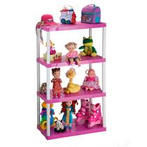 Prateleira Retangular Maxx 80x40x130 Cm 4 Andares Rosa Bebe