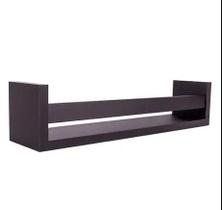 Prateleira Revisteiro Decorare em MDF Preto 45x10x10cm - PratK