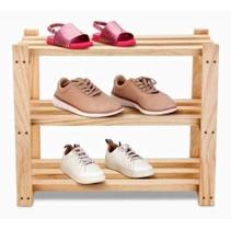 Prateleira Sapateira Rustica De Pinus Liso 3 Andares