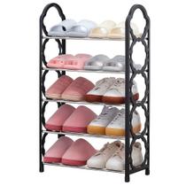 Prateleira sapateira vertical multiuso organizador grande 10 pares closet sala lavanderia pretonde estante 5 prateleiras