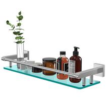 Prateleira SFGSOWOR 52cm de vidro, níquel escovado, aço inoxidável