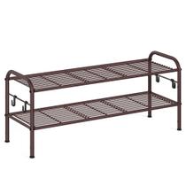 Prateleira SONGMICS Organizador de sapatos de 2 camadas marrom castanho 28x85x35 cm Prateleira SONGMICS Organizador de sapatos de 2 camadas marrom castanho 28x85x35 cm