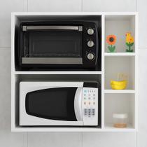Prateleira Suporte Micro-ondas Aéreo MDF 75x80x35cm Nicho Organizador Parede