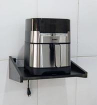 Prateleira suporte para Air Fryer em mdf preto
