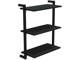 Prateleira Suspensa de MDP e Aço Preta Indusat D7 Home 40cm Prateleira Suspensa de MDP e Aço Preta Indusat D7 Home 40cm