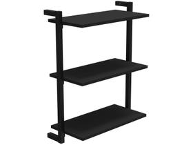 Prateleira Suspensa de MDP e Aço Preta Indusat D7 Home 60cm