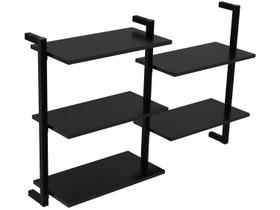 Prateleira Suspensa de MDP e Aço Preto Indusat D7 Home 60cm