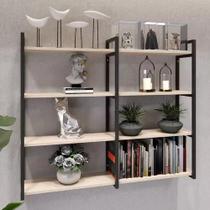 Prateleira suspensa estilo industrial com design moderno e elegante para sala, escritório, quarto e cozinha Prateleira suspensa estilo industrial com design moderno e elegante para sala, escritório, quarto e cozinha