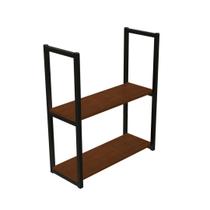 Prateleira Suspensa Industrial Teto Parede 2 Prateleiras 60X20 Avelã