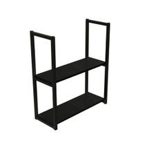 Prateleira Suspensa Industrial Teto Parede Organizador 2 Prateleiras 60X20 Preta Prateleira Suspensa Industrial Teto Parede Organizador 2 Prateleiras 60X20 Preta