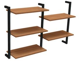 Prateleira Suspensa MDP Amadeirado e Preto D7 Home D-7003 60x50cm