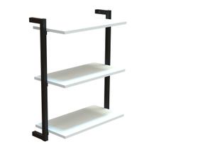 Prateleira Suspensa MDP Branco e Preto D7 Home D-7002 60x55cm