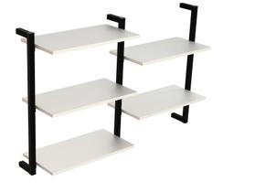 Prateleira Suspensa MDP Branco e Preto D7 Home D-7003 40x50cm Prateleira Suspensa MDP Branco e Preto D7 Home D-7003 40x50cm