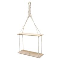 Prateleira suspensa Prateleira de parede para plantas de 2 camadas Wokex Boho Chic Decor