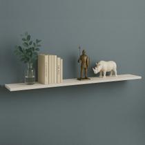 Prateleira Suspensa Uno Line P/Decoração de Ambientes Sala de Estar Quarto Cozinha 180cm Branco - Olivar Móveis