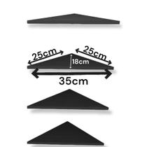 Prateleira triangular de Canto Decoração de Parede Mdf Preto/Branco Prateleira triangular de Canto Decoração de Parede Mdf Preto/Branco
