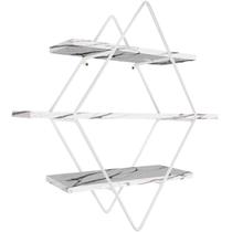 Prateleira Tripla Estante Decorativa Livros Quarto Sala Losan Aço MDF - Branco Vulcano