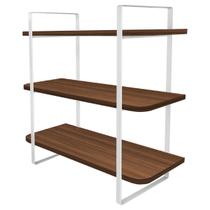 Prateleira Tripla Hone 60x25cm Modelo Industrial Branco/Villandry