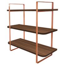 Prateleira Tripla Hone 60x25cm Modelo Industrial Cobre/Villandry