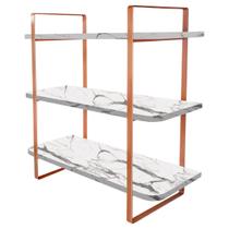 Prateleira Tripla Hone 60x25cm Modelo Industrial Cobre/Vulcano