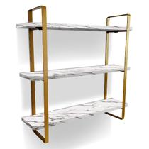 Prateleira Tripla Hone - Dourado/Vulcano Prateleira Tripla Hone - Dourado/Vulcano