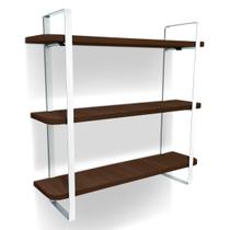 Prateleira Tripla Nicho Hone Modelo Industrial Decoração Casa 60x15 Branca/Villandry