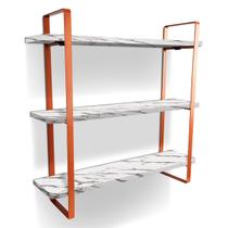 Prateleira Tripla Nicho Hone Modelo Industrial Decoração Casa 60x15 Cobre/Vulcano Prateleira Tripla Nicho Hone Modelo Industrial Decoração Casa 60x15 Cobre/Vulcano