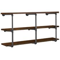 Prateleira: Tubo de ferro industrial HITOMEN, 3 camadas, 28 cm, 12 cm, preto Prateleira: Tubo de ferro industrial HITOMEN, 3 camadas, 28 cm, 12 cm, preto