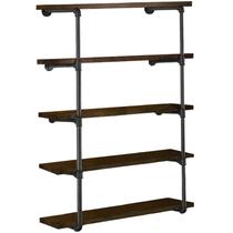 Prateleira: Tubo de ferro industrial HITOMEN, 5 níveis, 140 cm de altura, preto Prateleira: Tubo de ferro industrial HITOMEN, 5 níveis, 140 cm de altura, preto