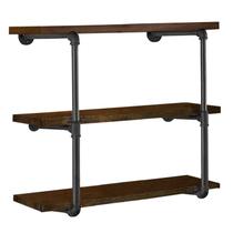 Prateleira: Tubo de ferro industrial HITOMEN de 3 camadas, 28x30x30cm, preto Prateleira: Tubo de ferro industrial HITOMEN de 3 camadas, 28x30x30cm, preto