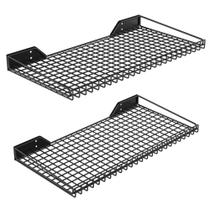 Prateleira Ultrawall montada na parede, 60x30cm, metal, pacote com 2 unidades, preta