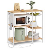 Prateleira VASAGLE Baker's Rack com estação de carregamento Oak Beige 40x90x91cm