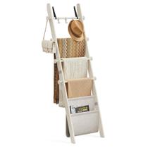 Prateleira VASAGLE Escada de madeira de 5 níveis 54x165cm branco creme