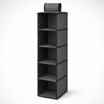 Prateleira Vertical Organizadora Dobrável 5 Divisórias Cinza Prateleira Vertical Organizadora Dobrável 5 Divisórias Cinza
