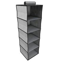 Prateleira vertical sapateira organizadora de guarda roupa, closet armario 5 divisórias grande cinza
