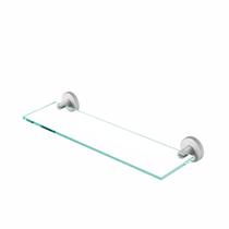Prateleira Vidro Porta Shampoo Suporte Metal Escovado Atenas