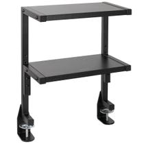 Prateleira VIVO Clamp-on 33 cm acima/abaixo da mesa, 2 camadas, preta