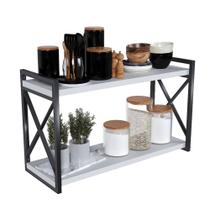 Prateleira X Industrial de Madeira 60cm x 20cm para Sala, Quarto ou Cozinha