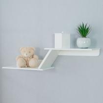 Prateleira Zig Zag 72cm Em Mdf Quarto De Bebê - Lalu Enxovais