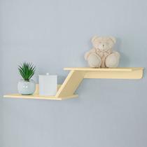 Prateleira Zig Zag 72cm Em Mdf Quarto De Bebê