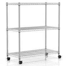 Prateleiras de armazenamento Simple Deluxe, 3 camadas, capacidade de 340 kg, cromadas