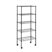 Prateleiras de armazenamento Simple Deluxe 5 camadas cromadas 21x30x137cm Prateleiras de armazenamento Simple Deluxe 5 camadas cromadas 21x30x137cm